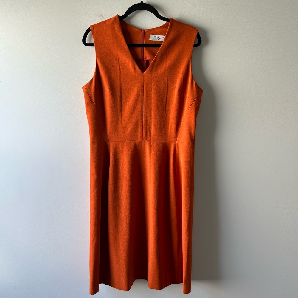 MM.LaFleur Sleeveless V-Neck Orange Shift Dress